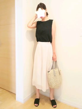 「フープイヤリング」｜はんな☆さん（レディース・159cm）の夏コーディネート
