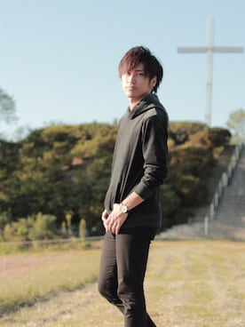 「Daniel Wellington（ダニエルウェリントン）の【Daniel Wellington】レザーバンド３６ＭＭ（アナログ腕時計）」を使った、Daikiさん（メンズ・170cm）の冬コーディネート