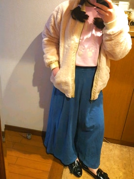 「one way（ワンウェイ）のアイテム（ブルゾン）」を使った、emubbyさん（レディース・152cm）の冬コーディネート