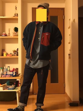 「SEVENDAYS=SUNDAY（セブンデイズサンデイ）のアイテム（ニットキャップ/ビーニー）」を使った、きょん吉さん（メンズ・168cm）の冬コーディネート