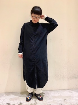 「ペインターパンツ」｜「アイテム（ワンピース/ドレス）」を使った、K2aさん（レディース・161cm）の冬コーディネート