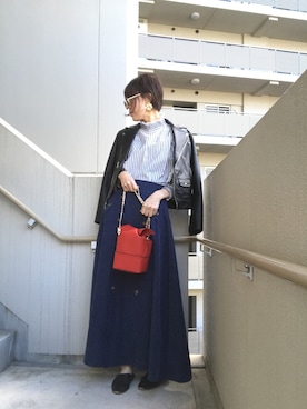 「スリッパ」｜「アイテム（スリッポン）」を使った、chan-miさん（レディース・163cm）の春コーディネート