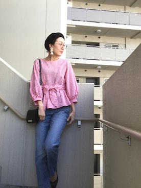 「ハイウエストストレートジーンズ」｜chan-miさん（レディース・163cm）の春コーディネート