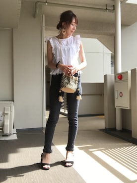 「stradivarius（ストラディバリウス）のアイテム（アクセサリー）」を使った、chan-miさん（レディース・163cm）の夏コーディネート