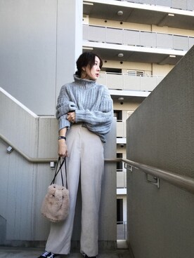 「OZOC（オゾック）のアイテム（ハンドバッグ）」を使った、chan-miさん（レディース・163cm）の秋コーディネート