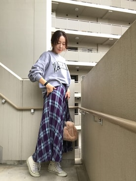 「OZOC（オゾック）のアイテム（ハンドバッグ）」を使った、chan-miさん（レディース・163cm）の冬コーディネート
