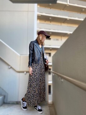 「green label relaxing（グリーンレーベルリラクシング）のアイテム（ライダースジャケット）」を使った、chan-miさん（レディース・163cm）の秋コーディネート