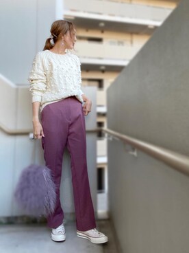 「archives e'pice（アルシーヴエピス）のアイテム（パンツ）」を使った、chan-miさん（レディース・163cm）の秋コーディネート