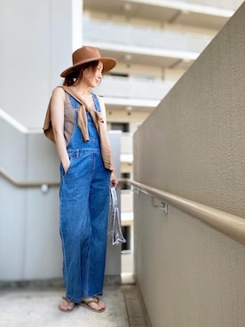 「SLOBE IENA（スローブイエナ）のアイテム（オールインワン・サロペット）」を使った、chan-miさん（レディース・163cm）の夏コーディネート