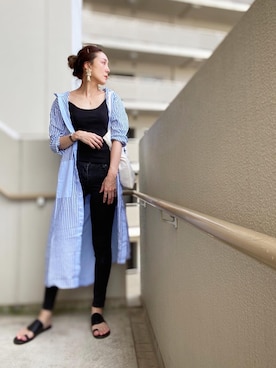 「リブタンクトップ」｜「アイテム（ワンピース/ドレス）」を使った、chan-miさん（レディース・163cm）の秋コーディネート
