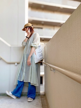 「ラブアンドピース2020」｜「アイテム（シャツワンピース）」を使った、chan-miさん（レディース・163cm）の秋コーディネート