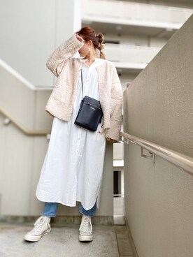 「ボア」｜「アイテム（シャツワンピース）」を使った、chan-miさん（レディース・163cm）の秋コーディネート