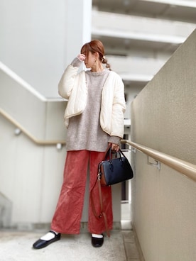 「SVEC（シュベック）のカンフーシューズ kung fu Shoes / ストラップパンプス（バレエシューズ）」を使った、chan-miさん（レディース・163cm）の冬コーディネート