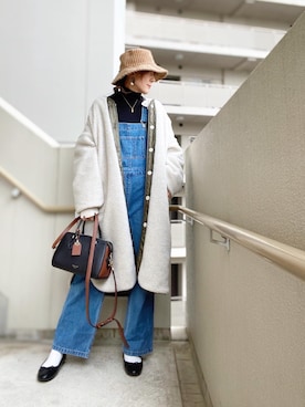 「白靴下」｜「アイテム（その他アウター）」を使った、chan-miさん（レディース・163cm）の冬コーディネート