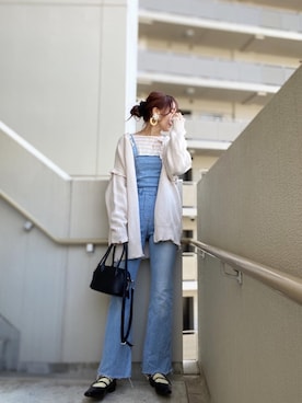 「シュシュ」｜「アイテム（オールインワン・サロペット）」を使った、chan-miさん（レディース・163cm）の春コーディネート
