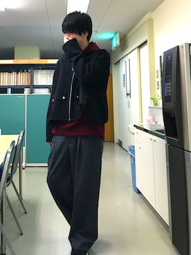 「neonsign」｜「アイテム（ブルゾン）」を使った、ともしさん（メンズ・175cm）の冬コーディネート