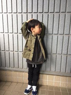 「半袖」｜「アイテム（ブルゾン）」を使った、Ryuさん（キッズ・100cm）の春コーディネート
