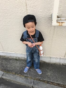 「アイテム（サロペット/オーバーオール）」を使った、Ryuさん（キッズ・100cm）の夏コーディネート
