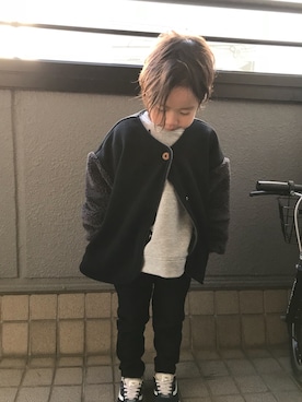 「UJU（ウジュ）のアイテム」を使った、Ryuさん（キッズ・100cm）の冬コーディネート