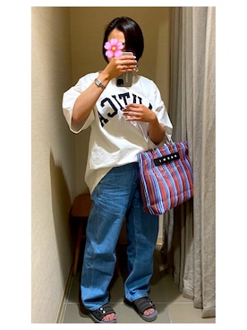 「TOGA PULLA（トーガ　プルラ）のアイテム（サンダル、グレー系）」を使った、SATUKISOMAさん（レディース・158cm）の春コーディネート