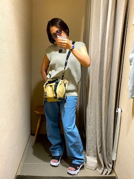「TOGA PULLA（トーガ　プルラ）のアイテム（ブレスレット）」を使った、SATUKISOMAさん（レディース・158cm）の夏コーディネート