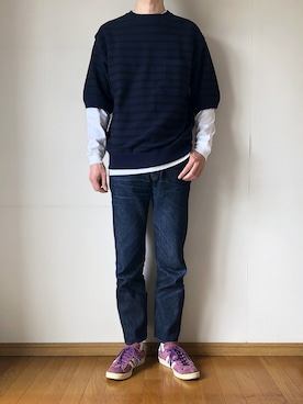 「& LIFE SOX（アンドライフソックス）のアイテム」を使った、となりさん（メンズ・179cm）の春コーディネート