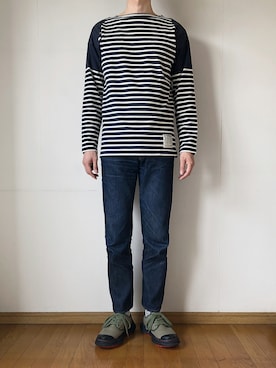 「WIGWAM（ウィグワム）のアイテム」を使った、となりさん（メンズ・179cm）の春コーディネート