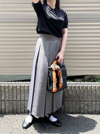 ジュンロペ　ネイビー ストライプ ポロシャツ フラミンゴ刺繍 LUZeSOMBRA/ルースイソンブラ ポロシャツ LZSB MOVE POLO-SHIRT