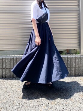 fukutoyutoriさんの「GRAMICCI  × BEAMS BOY / 別注 ギャバ ロング スカート」を使ったコーディネート