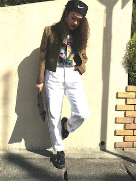 「SAINT LAURENT PARIS（サンローランパリ）のアイテム（ジャケット/アウター）」を使った、meridaさん（レディース・162cm）の冬コーディネート