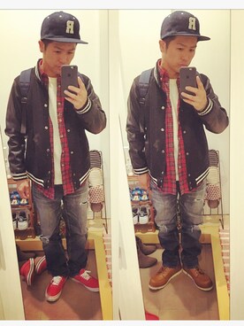 「Alpha Industries（アルファインダストリーズ）のアイテム（ブーツ）」を使った、SG Ryohey(休止中)さん（メンズ・163cm）の冬コーディネート