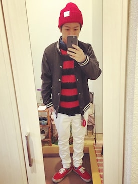 「アイテム（スタジャン）」を使った、SG Ryohey(休止中)さん（メンズ・163cm）の冬コーディネート