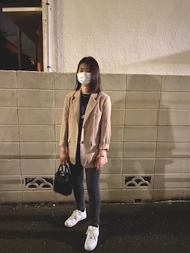 「UNE MANSION（ユヌマンション）のアイテム（ジャケット/アウター）」を使った、MIKUさん（レディース・163cm）の春コーディネート