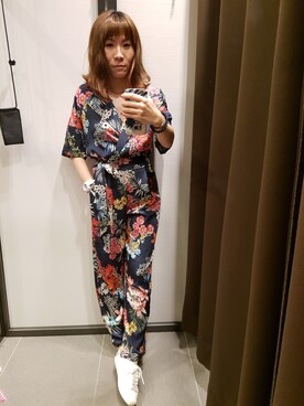 「ZARA BASIC（ザラベーシック）のアイテム（オールインワン・サロペット）」を使った、LINJUMPさん（レディース・153cm）の夏コーディネート