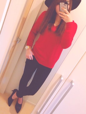 「red」｜「アイテム（ブーティ）」を使った、ｻｷﾝｺさん（レディース・155cm）の冬コーディネート