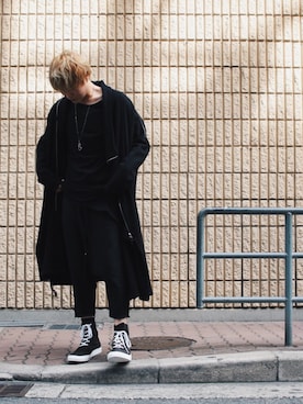 「KMRii（ケムリ）のアイテム（Tシャツ/カットソー）」を使った、Azuma Yuhoさん（メンズ・177cm）の夏コーディネート