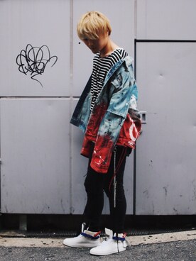 「BUSCEMI（ブシェミ）のアイテム」を使った、Azuma Yuhoさん（メンズ・177cm）の秋コーディネート