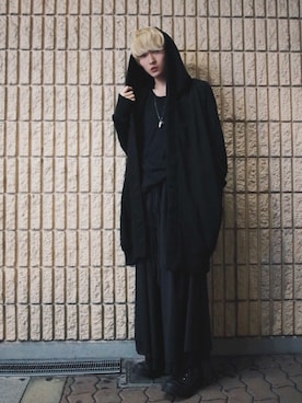 「KMRii」｜「アイテム（ステンカラーコート）」を使った、Azuma Yuhoさん（メンズ・178cm）の秋コーディネート