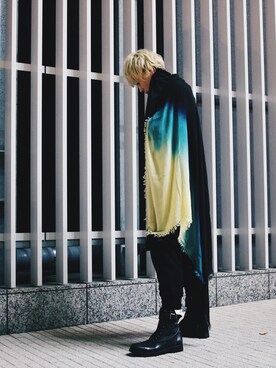 「KMRii（ケムリ）のアイテム（Tシャツ/カットソー）」を使った、Azuma Yuhoさん（メンズ・178cm）の秋コーディネート