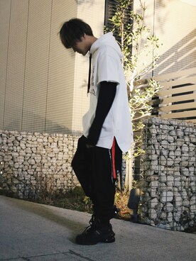 「Haculla（ハキュラ）のアイテム」を使った、Azuma Yuhoさん（メンズ・178cm）の冬コーディネート