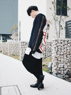 「KMRii（ケムリ）のアイテム（シャツ/ブラウス）」を使った、Azuma Yuhoさん（メンズ・178cm）の春コーディネート