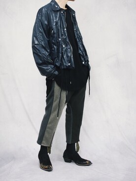 「KMRii（ケムリ）のアイテム（Tシャツ/カットソー）」を使った、Azuma Yuhoさん（メンズ・178cm）の秋コーディネート