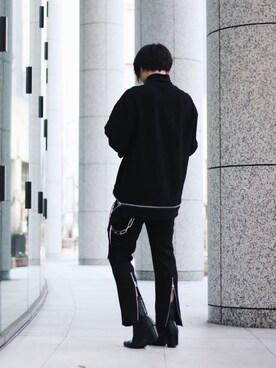 「JOHN LAWRENCE SULLIVAN（ジョンローレンスサリバン）のアイテム（スウェット）」を使った、Azuma Yuhoさん（メンズ・178cm）の冬コーディネート