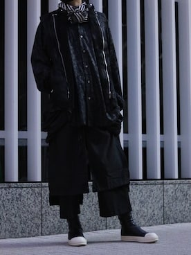 「CATORCE（カトルセ）のアイテム（パンツ）」を使った、Azuma Yuhoさん（メンズ・178cm）の冬コーディネート