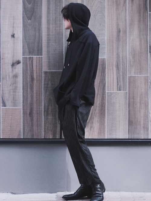 BED J.W. FORD / Two Tucks Stripe Pants/0/--/BLK/ストライプ/20SS-B-PT02-2 BED J.W. FORD Two Tucks Stripe Pants (20SS-B-PT02-2)を使った人気