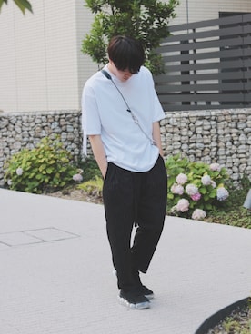 「ROYAL FLASH（ロイヤルフラッシュ）のアイテム（バッグ）」を使った、Azuma Yuhoさん（メンズ・178cm）の夏コーディネート
