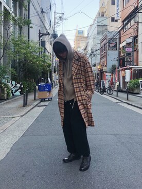 「FACCIES（ファチーズ）のアイテム（パンツ）」を使った、Azuma Yuhoさん（メンズ・178cm）の秋コーディネート