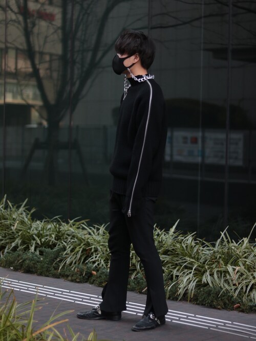 ジョンローレンスサリバン　ニット　ブラック　S　Spiderweb knit JOHN LAWRENCE SULLIVAN（ジョンローレンスサリバン)中古・古着