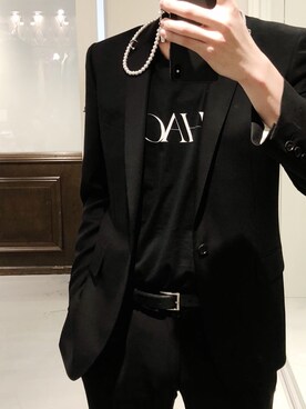 「JOHN LAWRENCE SULLIVAN（ジョンローレンスサリバン）のアイテム（その他アウター）」を使った、Azuma Yuhoさん（メンズ・178cm）の冬コーディネート