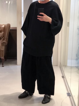 「ISAMU KATAYAMA BACKLASH（イサムカタヤマバックラッシュ）のアイテム（Tシャツ/カットソー）」を使った、Azuma Yuhoさん（メンズ・178cm）の冬コーディネート